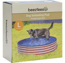 Bezztees Hundepool Verpackung mit Hund der in den Pool springt