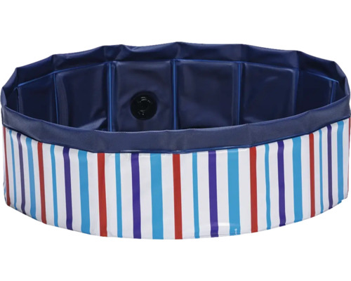 Tierpool mit Streifenmuster und Entwässerungsventil