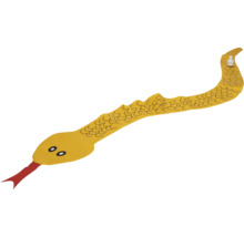 Gelbe Dekoschlange mit LED-Beleuchtung und roter Zunge