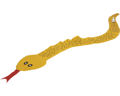 Gelbe Dekoschlange mit LED-Beleuchtung und roter Zunge