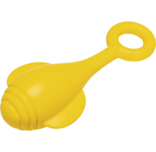 Gelbe Kinderrassel aus Kunststoff mit Griff