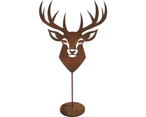 Dekorative Hirschfigur aus Metall für den Garten.