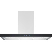 Dunstabzugshaube Wandhaube mit schwarzem Touch-Bedienfeld, digitaler Anzeige und drei Fettfiltern.