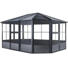 Freistehender Pavillon mit Dach und Seitenwänden für den Garten