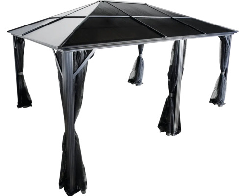 Pavillon mit Dach und Vorhängen