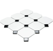 Mosaikfliese aus Keramik mit quadratischen und achteckigen Elementen