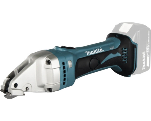 Makita Akku-Blechschere 18 Volt LXT mit Schneidkopf aus Metall.