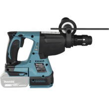 Makita Akku-Bohrhammer DHR243 mit 18 Volt Akku, Seitengriff und Tiefenanschlag.