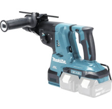 Makita Akku-Bohrhammer mit bürstenlosem Motor und Zusatzhandgriff, betrieben mit zwei 18 Volt Akkus für 36 Volt Leistung.