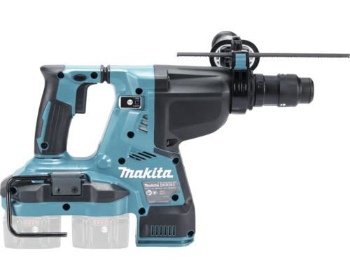 Makita Akku-Bohrhammer DHR283 mit SDS-Plus Aufnahme, Tiefenanschlag und Zusatzhandgriff.