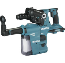 Makita 36 Volt akkubetriebener Bohrhammer mit bürstenlosem Motor, integrierter Staubabsaugung und HEPA-Filter.
