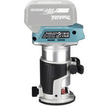 Makita Akku-Einhandfräse DRT50 mit bürstenlosem Motor und 18 Volt Lithium-Ionen-Akku.