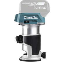 Makita Akku-Einhandfräse 18 Volt LXT mit Aluminiumgehäuse und Geschwindigkeitsregler.