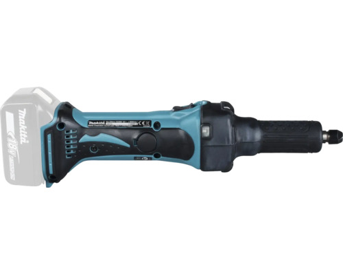 Makita Akku-Geradschleifer mit ergonomischem Griff und schlankem Gehäuse für präzises Schleifen an schwer zugänglichen Stellen.