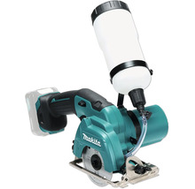 Akku-Glas- und Fliesenschneider von Makita mit Wassertank und Diamantscheibe.