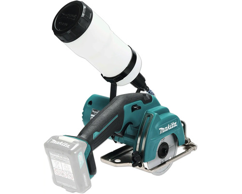 Makita Akku-Glasschneider mit Wassertank und Lithium-Ionen-Akku.