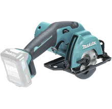 Makita Akku-Handkreissäge mit Sägeblatt und Akku.