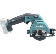 Makita Akku-Handkreissäge 12 Volt mit 85 Millimeter Sägeblatt, Lithium-Ionen-Akku und Makita Logo.