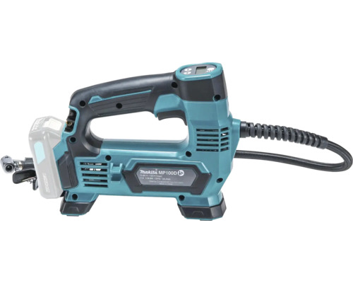 Akku-Kompressor Makita MP100D mit digitalem Display und Luftschlauch