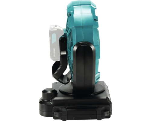 Makita Akku-Lüfter aus Kunststoff mit Lithium-Ionen-Akku, Seitenansicht.
