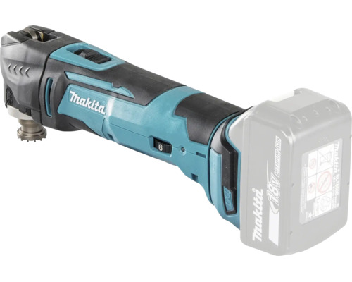 Makita Akku-Multifunktionswerkzeug mit 18 Volt Lithium-Ionen-Akku und Einstellrad für die Geschwindigkeit.
