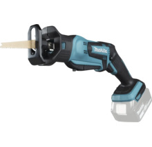 Makita Akku-Reciprosäge mit eingesetztem Sägeblatt und 18 Volt Akku.