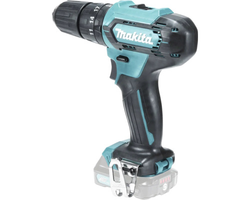 Makita Akku-Bohrschrauber mit 12 Volt Akku und Gürtelclip.