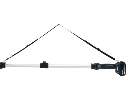 Makita Teleskop-Verlängerung mit Schultergurt und 18 Volt Akku-Handgriff.