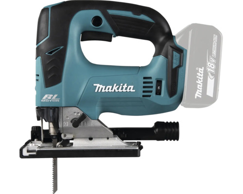 Makita 18V Akku-Stichsäge mit bürstenlosem Motor und Akku.