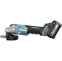 Makita Akku-Winkelschleifer mit bürstenlosem Motor und 40 Volt Lithium-Ionen-Akku aus der XGT-Serie.