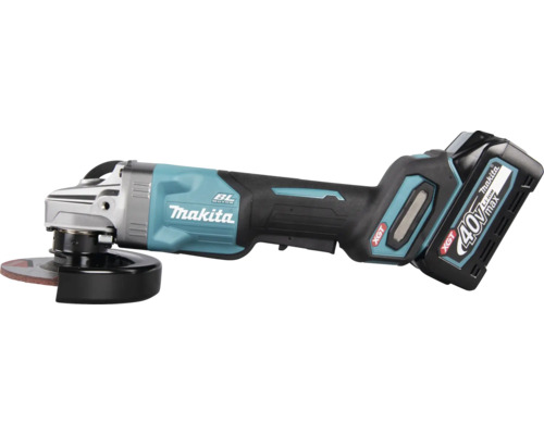 Makita Akku-Winkelschleifer mit bürstenlosem Motor und 40 Volt Lithium-Ionen-Akku aus der XGT-Serie.