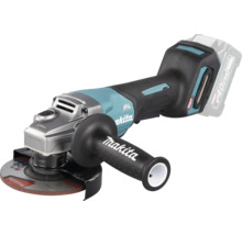 Makita Akkumulator-Winkelschleifer 40 Volt mit bürstenlosem Motor, Schutzhaube und Seitengriff.