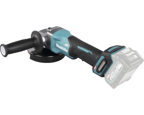 Makita Akku-Winkelschleifer 40 Volt Max XGT mit bürstenlosem Motor und Seitengriff.