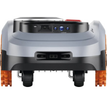 Rückansicht eines Rasenmähroboters mit Vision und Lidar