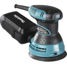 Makita Exzenterschleifer BO5031 mit 125 Millimeter Schleifteller und Staubfangbox.