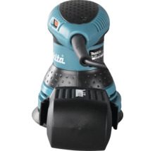 Makita Exzenterschleifer mit Staubbox und Netzkabel.