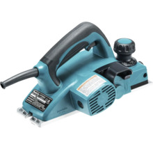 Makita Elektrohobel KP0800 mit Tiefeneinstellknopf und ergonomischem Griff für die Holzbearbeitung.