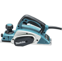 Makita Elektrohobel mit ergonomischem Handgriff, Spantiefe-Einstellrad und Makita Logo.