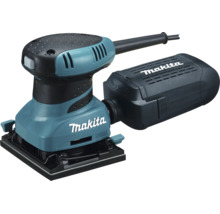 Makita Schwingschleifer mit Staubfangbox für sauberes Schleifen von Oberflächen.