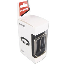 Makita Echtleder-Gürtel E-05365 in weißer Verkaufsverpackung mit Sichtfenster auf die Gürtelschnalle.