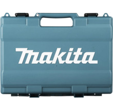 Blauer Werkzeugkoffer von Makita aus Kunststoff mit Tragegriff und Makita Logo.