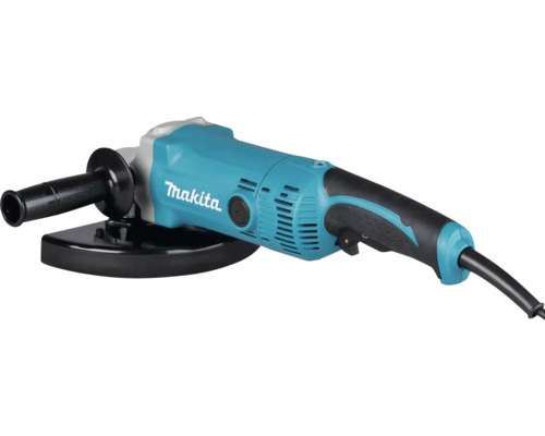 Makita Winkelschleifer mit Seitengriff und Schutzhaube.