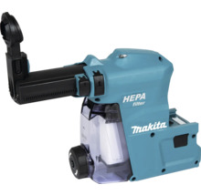 Makita Staubabsaugung mit HEPA-Filter und transparentem Staubbehälter für Bohrhämmer.