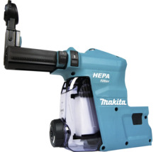 Makita Staubabsaugung mit HEPA Filter, transparentem Staubbehälter und Makita Logo.