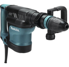 Blauer und schwarzer Makita Abbruchhammer mit Anti-Vibrations-Technologie und Zusatzgriff.