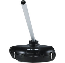 Schutzhaube mit Schaft für Rasentrimmer, schwarzer Kunststoff und silbernes Metall