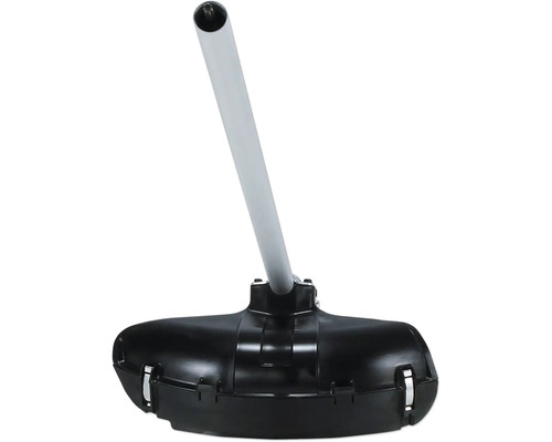 Schutzhaube mit Schaft für Rasentrimmer, schwarzer Kunststoff und silbernes Metall