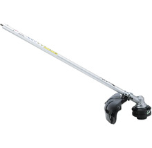 Trimmer-Aufsatz für Multifunktionsantrieb mit langem Metallschaft und Schutzhaube.