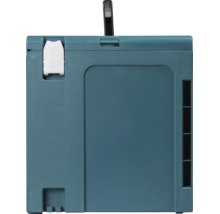 Makita Makpac Systemkoffer aus Kunststoff mit Tragegriff, Verschlussclip und Makita Logo.