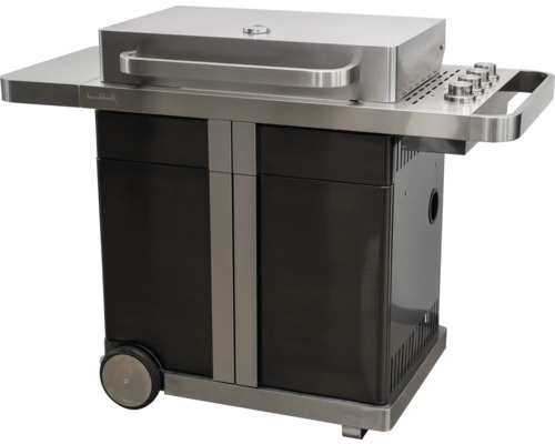 Grillwagen mit Edelstahlhaube und Bedienfeld
